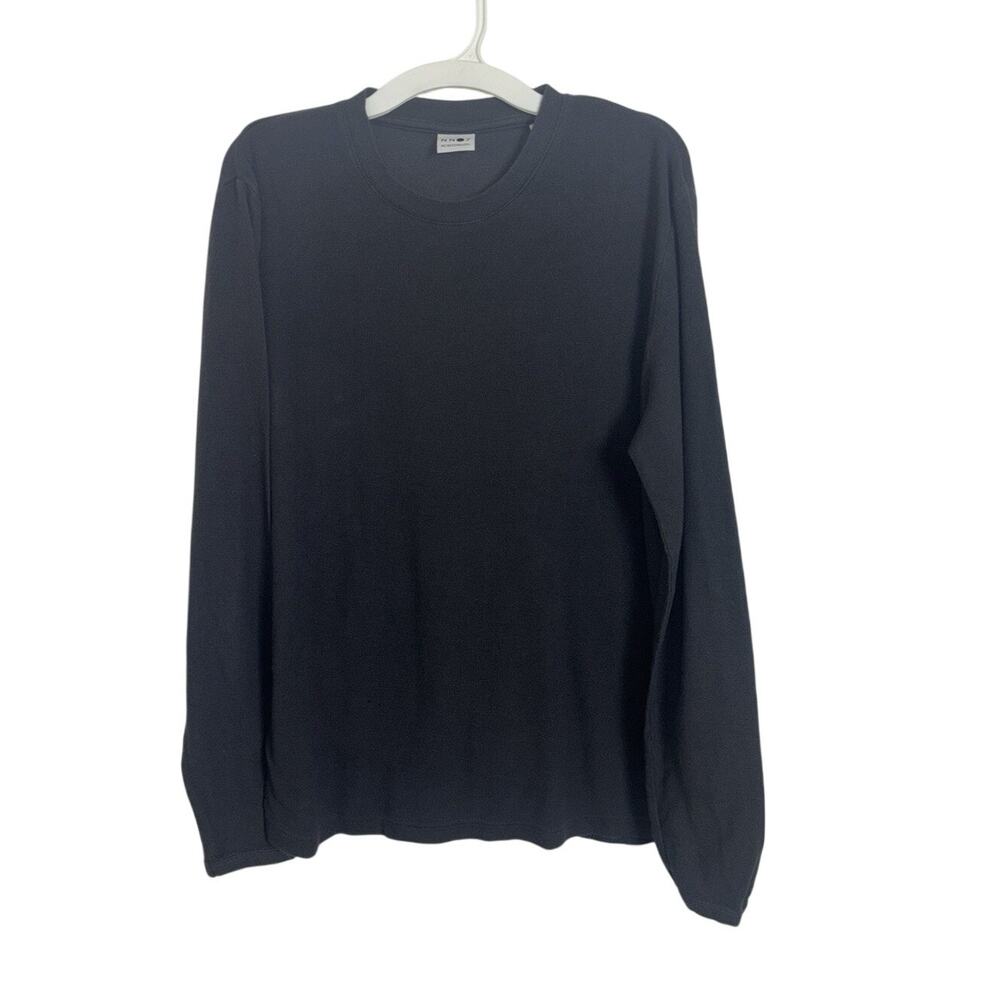 NNO7 Clive Waffle Knit Tee Long Sleeve Dark Gray Cotton Modal S